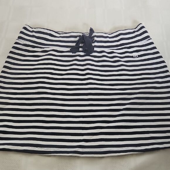 Tommy Hilfiger Navy Blue and White Mini Swim Cover Up Skirt - Picture 3 of 16